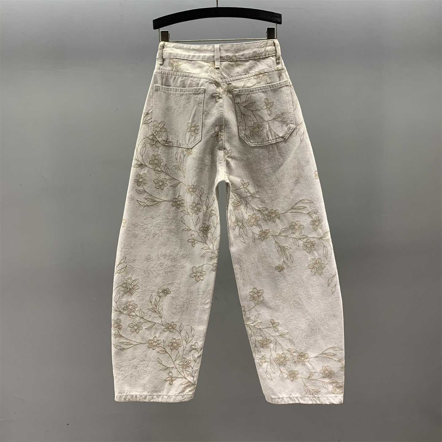 复古提花休闲阔腿牛仔裤女2026春季新款高腰宽松显瘦弯刀拖地长裤,淘宝优惠券,粉丝福利购,淘宝优惠卷