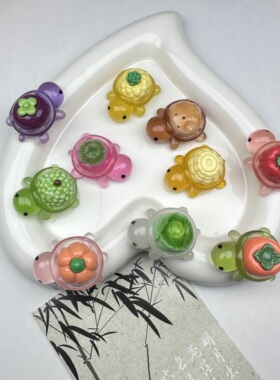 树脂夜光水果蔬菜小乌龟摆件新品