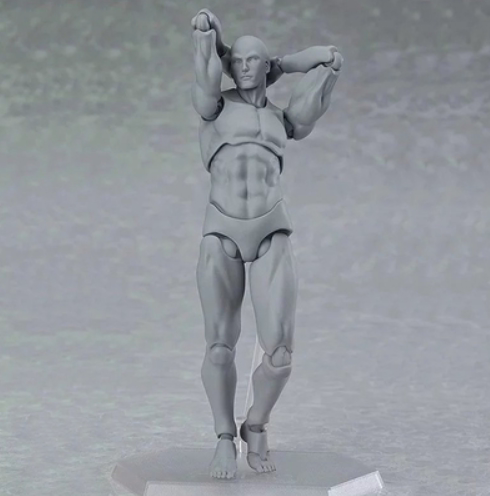 figma素体美术人体模型玩具日本人偶关节可动成人绘画肌肉shf素体_虎窝淘