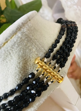 多层复古项链 捷克水水晶 黑色》手作参考