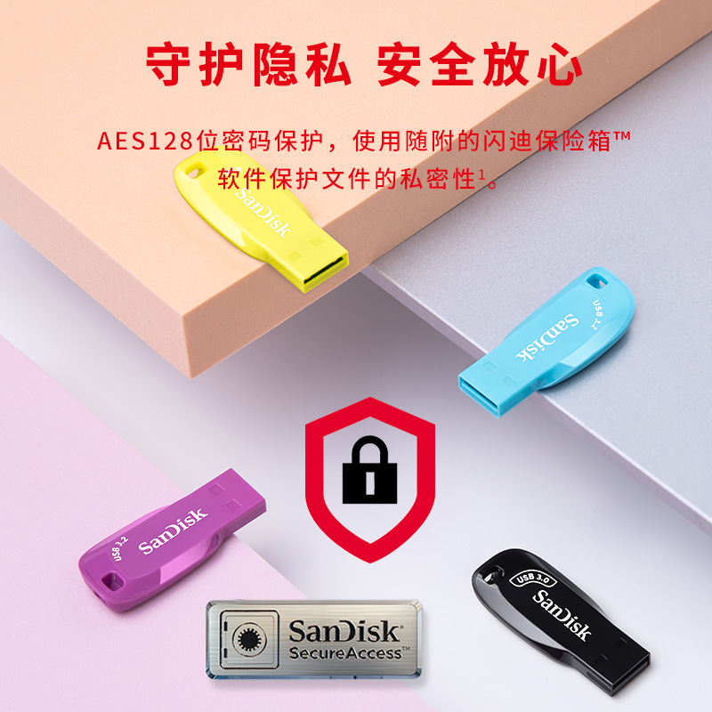 闪迪u盘128g usb3.0高速128gu盘cz410迷你车载优盘加密电脑系统盘