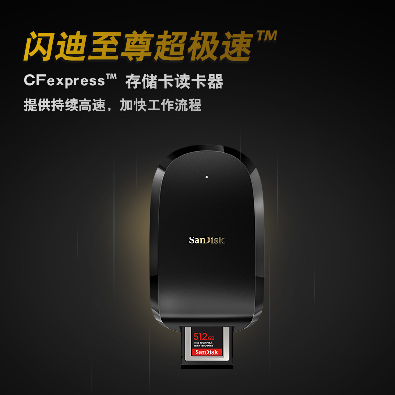 闪迪cfe卡 CFexpress读卡器存储卡佳能1dx3读卡器R5 Type-B读卡器 SanDisk USB3.2 Gen2读卡器高速原装F451-图2