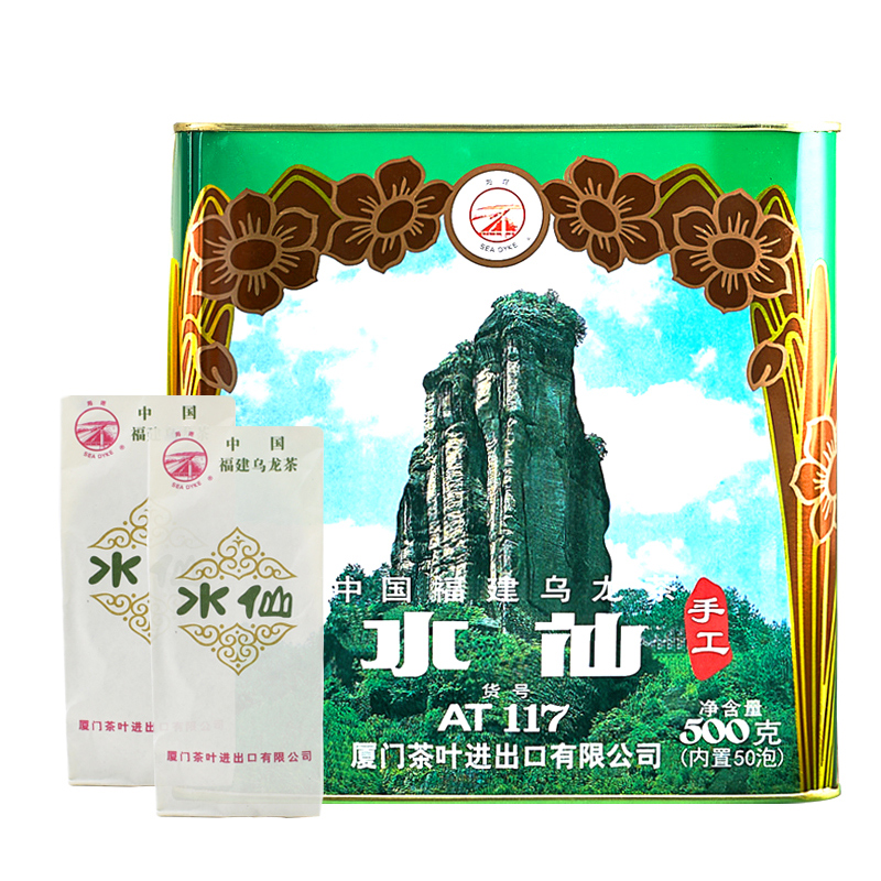 中茶海堤 AT117水仙乌龙茶岩茶 500g/50泡手工棉纸包装-图0