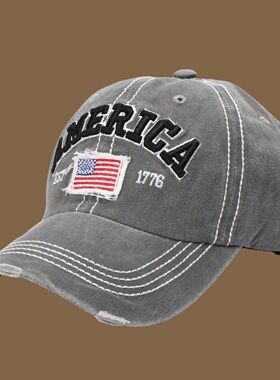 刺绣棒球帽男女夏AMERICA鸭舌帽