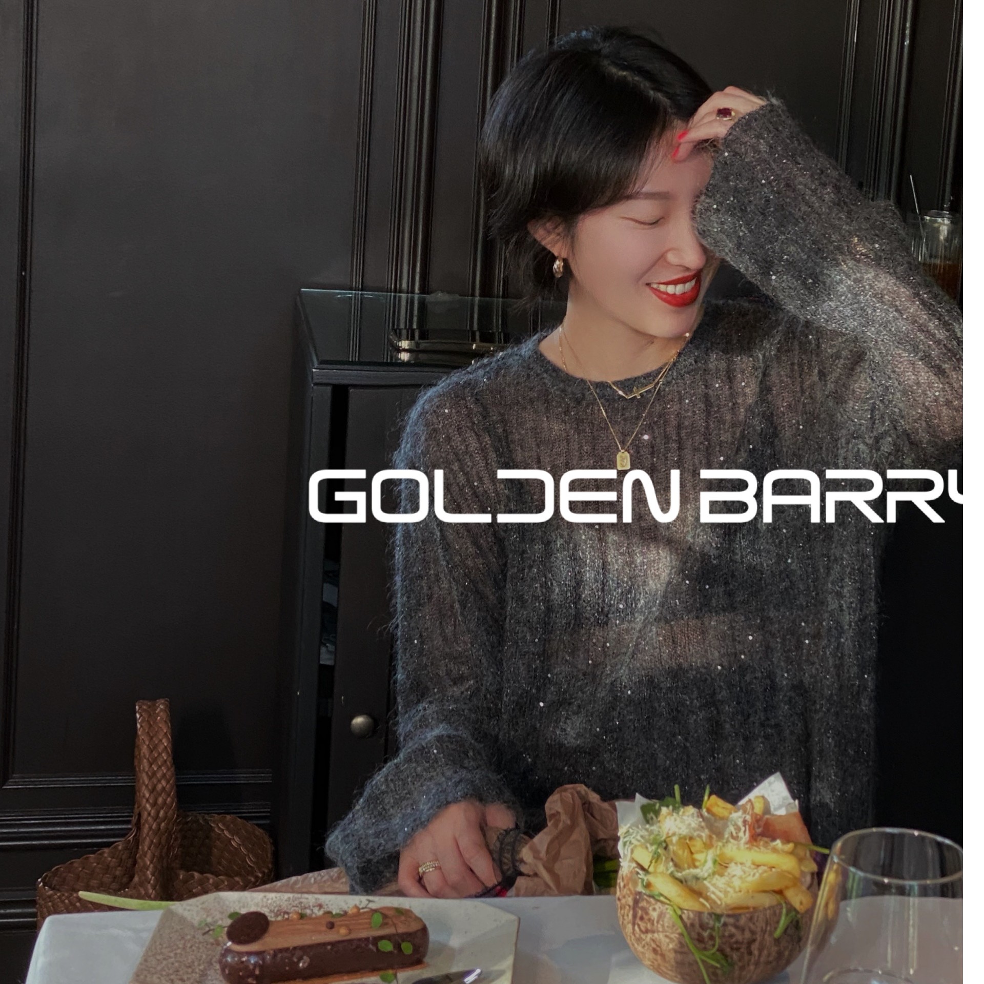 金和百瑞|GOLDEN BARRY氛围感亮片毛衣246364-图1