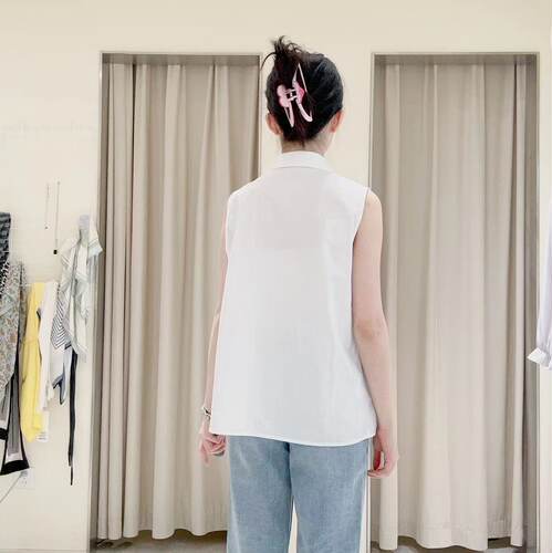 TKY SHOP女士简约时尚无袖衬衫上衣10I1JA05F139 - 图1