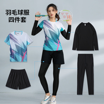 Badminton Womens Dress Suit 2023 New Autumn Winter Speed Dry Sports Long Sleeve Custom Volleyball Match Training Tennis Suit