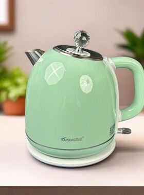 欧式复古佑达电热水壶家用大容量食品级不锈钢内胆耐用冲茶开水壶