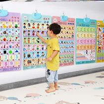 Baby children know word drawing wall with sound wall map Fruit version Tennis Red literacy cards Enlightenment early to teach young children