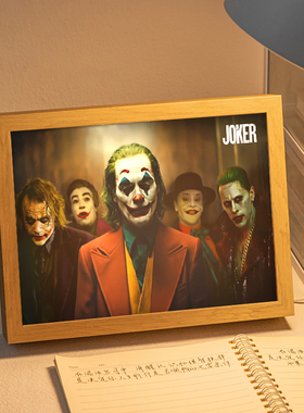 小丑灯光画DC周边小夜灯电影灯箱希斯莱杰joker摆件相框装饰画