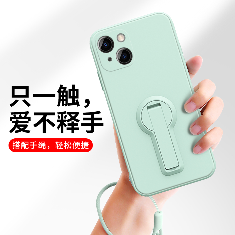 苹果13promax手机壳液态硅胶iPhone13pro镜头全包防摔13por2021支架mini挂绳mas女 款ip十三男por适用ins风 - 图0