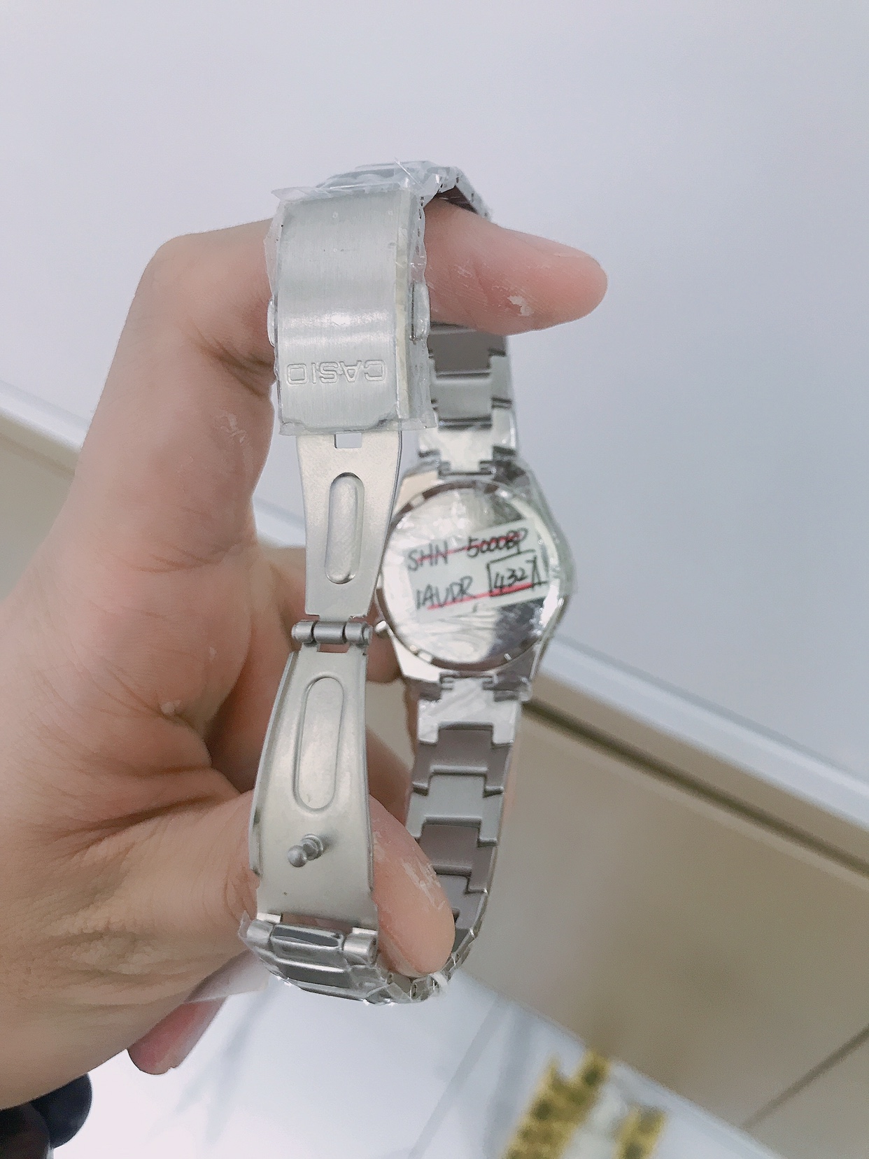 卡西欧日本时尚镜面石英防水黑色女表多功能5000BP-1AVDR - 图2