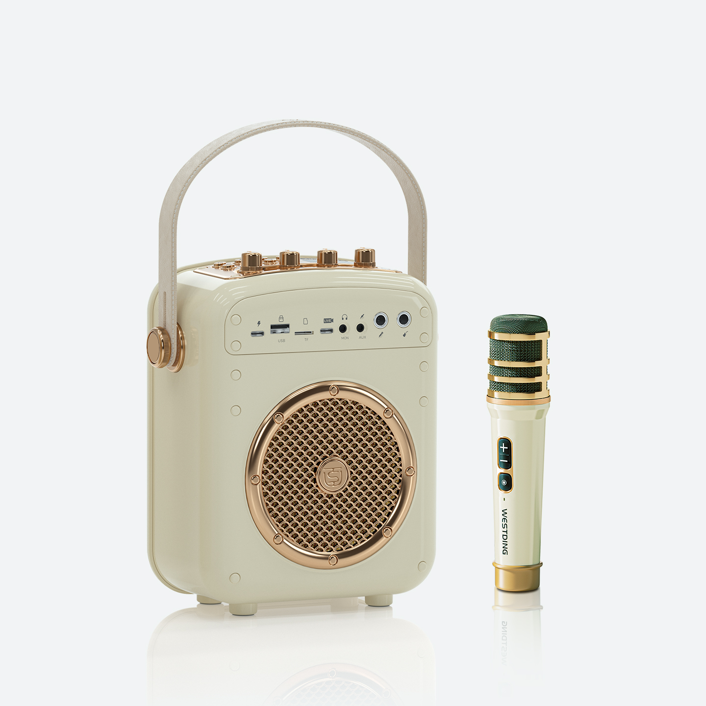 蓝牙音箱麦克风话筒一体机便携式直播K歌家用客厅户外无线音响 - 图0