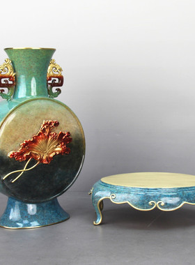 花开富贵新中式铜花瓶摆件