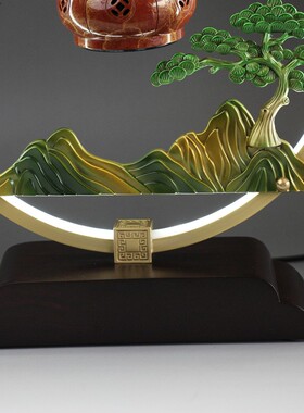 室内纯铜音乐迎客松禅意风工艺品