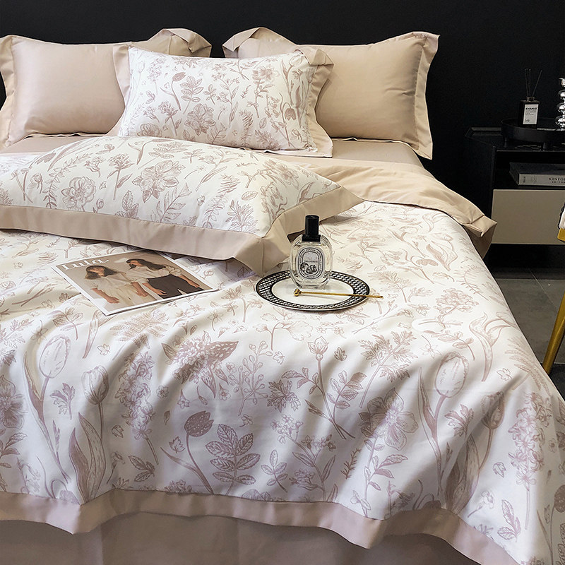 夏季冰丝三四件套可水洗单人春秋被 艾云化纤被