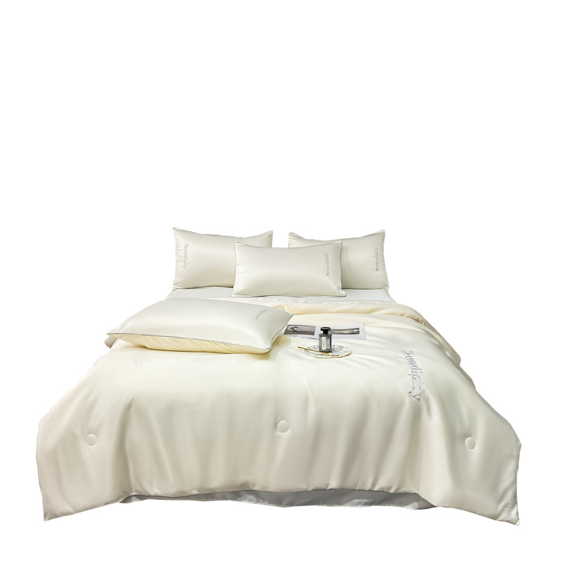 大豆纤维冰丝四件套可水洗天薄被子 艾云化纤被