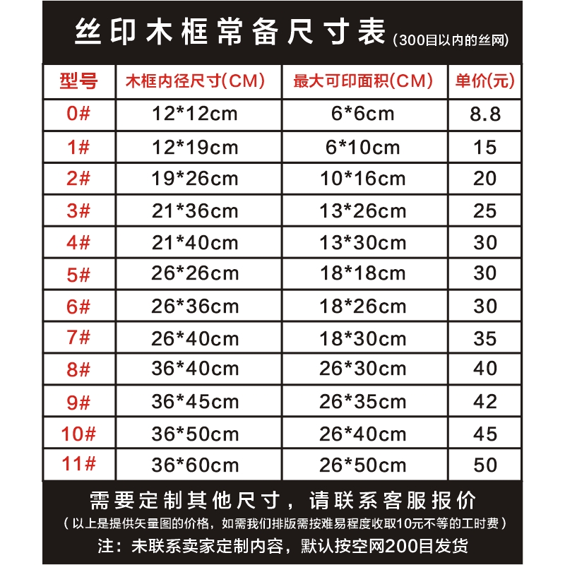 丝网印刷模板定制丝印网版制作丝网制版丝网板印刷板水油墨印花版 - 图2