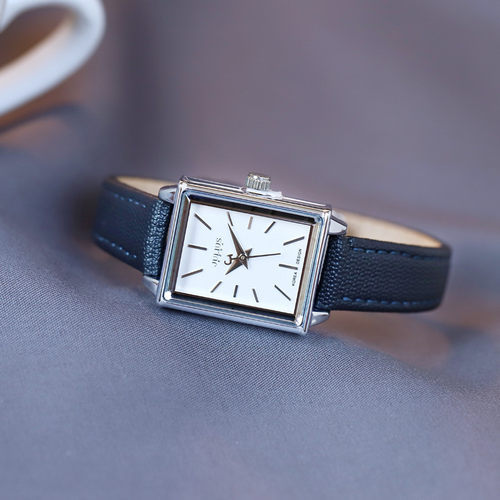 正品聚利时小巧时装手表女长方形真皮带潮流女学生小表盘防水表 - 图2