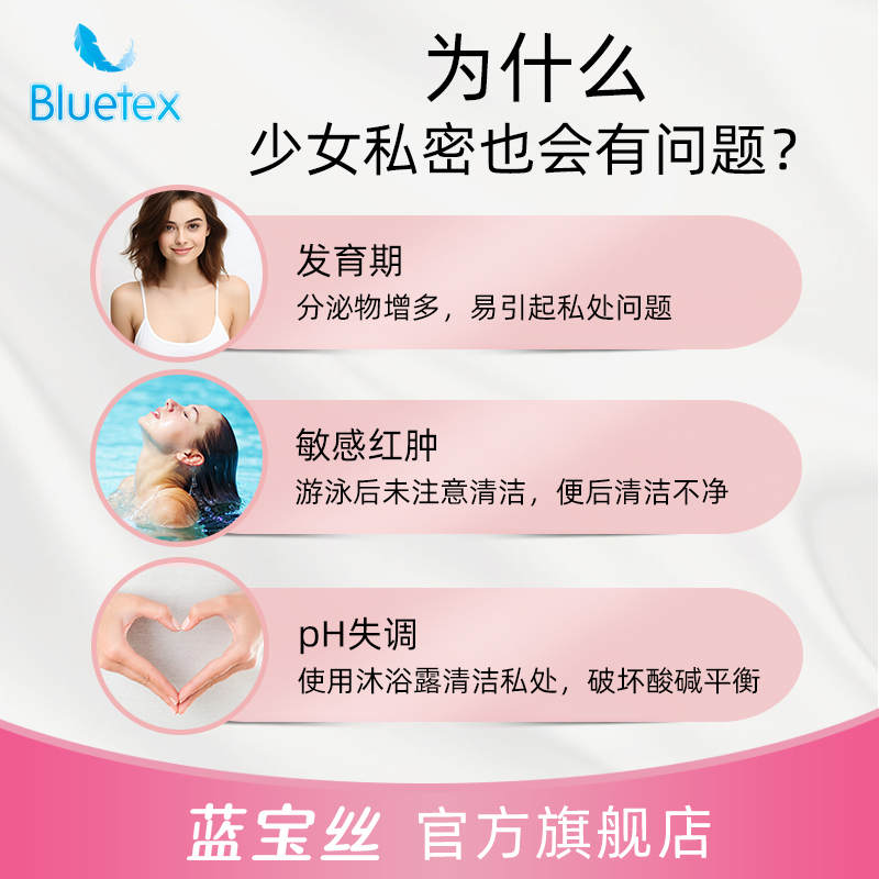 德国Bluetex女孩私处护理液儿童私密清洗剂女性青少年私部洗液