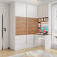 Sliding door wardrobe desk integrated combination