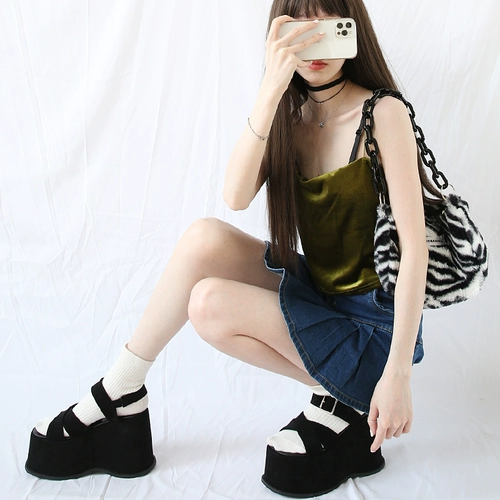 Сандалии, японская высокая летняя обувь на платформе, подходит для подростков, 2022