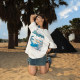 YEP ເສື້ອທີເຊີດພິມແບບ retro ສີຂາວສໍາລັບແມ່ຍິງ