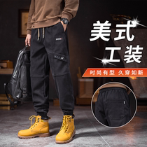 American weight lbs retro tooling pants men 2024 spring осенний новый рыхло Harlan bunches Tide