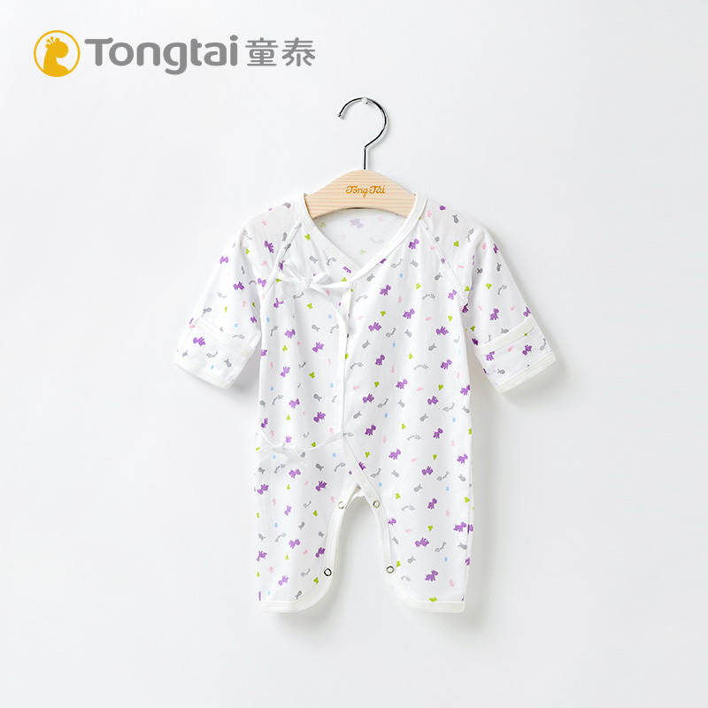 童泰新生儿衣服春夏季0-3-6个月纯棉婴儿连体