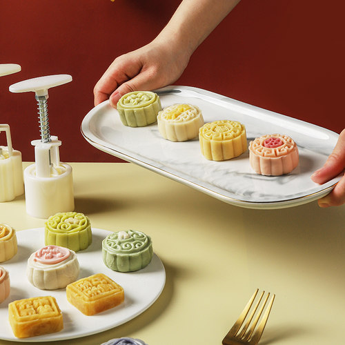 绿豆糕月饼模具压模糕点模型印具手压式压花做冰皮点心家商用烘焙 - 图0