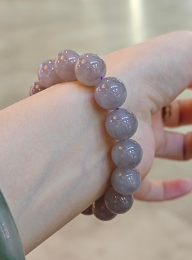 原创紫薯芋泥小圆子烟紫和田玉手串女款玉石手链送女友礼物妈妈款