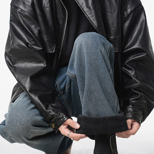 V37 American retro washed distressed jeans for men