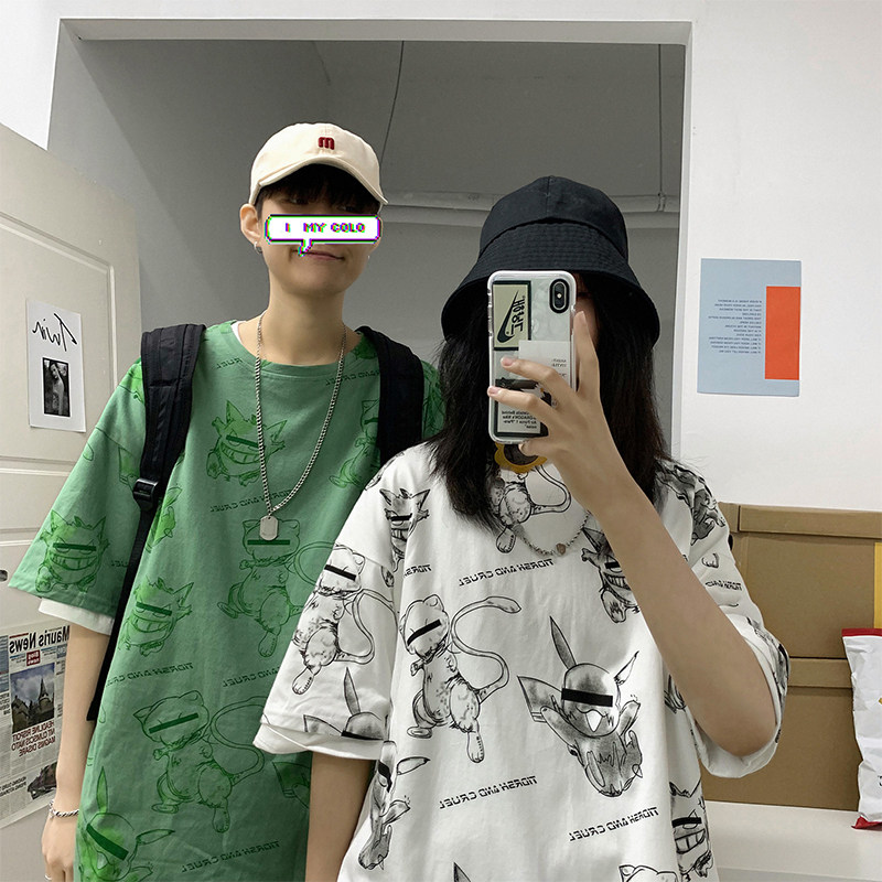 短袖t恤男潮牌潮流超火cec五分袖 v37T恤