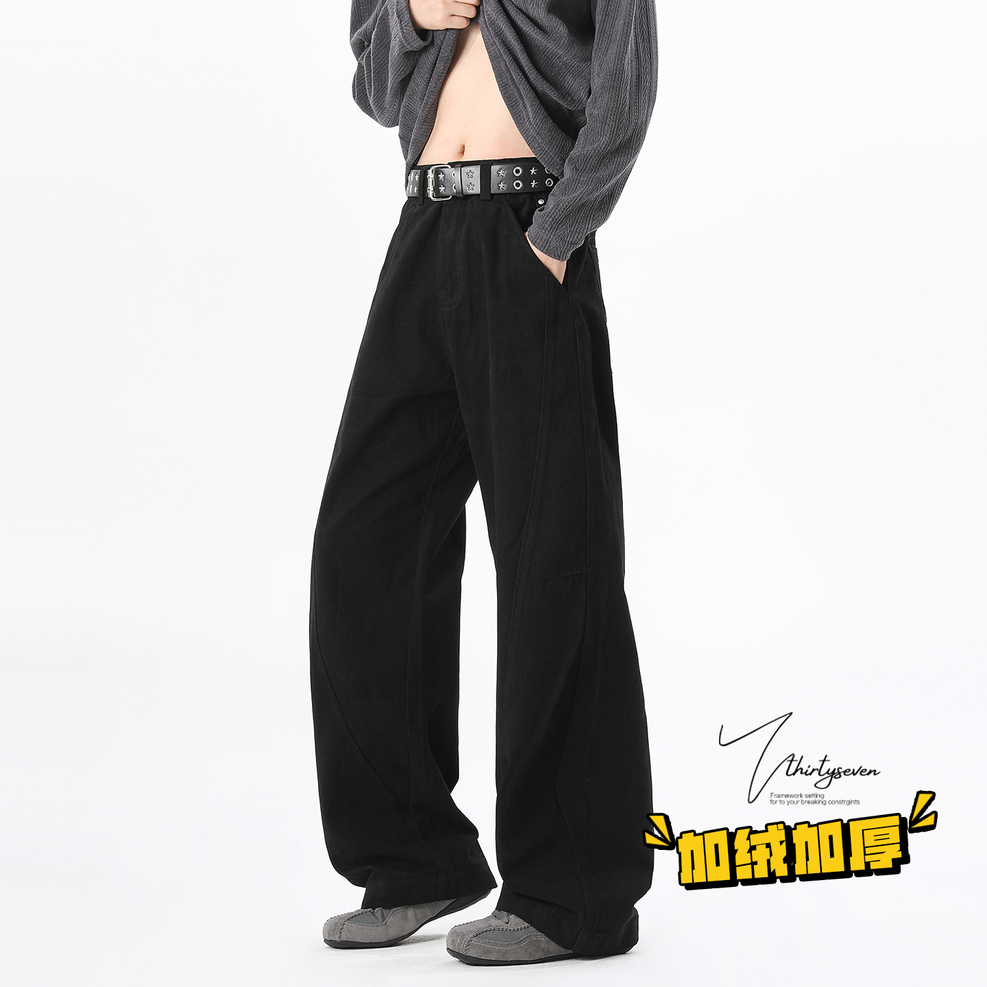 American style deconstructed tailoring scimitar overalls for men