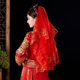 La mariée qui veut se marier, hijab rouge, voile, costume rouge Xiuhe