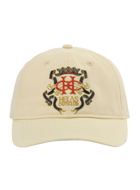 【法国】HELAS 26SP COURONNE CAP 米色刺绣logo棒球帽弯檐帽
