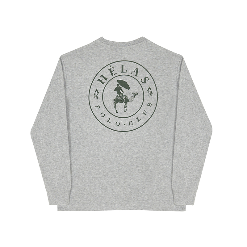 【法国】HELAS POLO CLUB LS TEE HEATHER GREY/POUDRE RED长袖T-图3