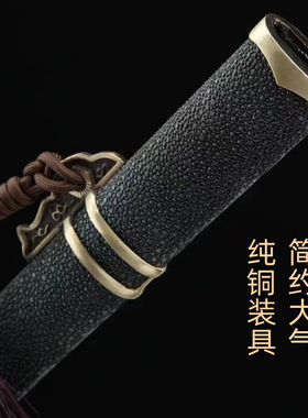 龙泉唐剑鲨鱼皮宝剑铜装