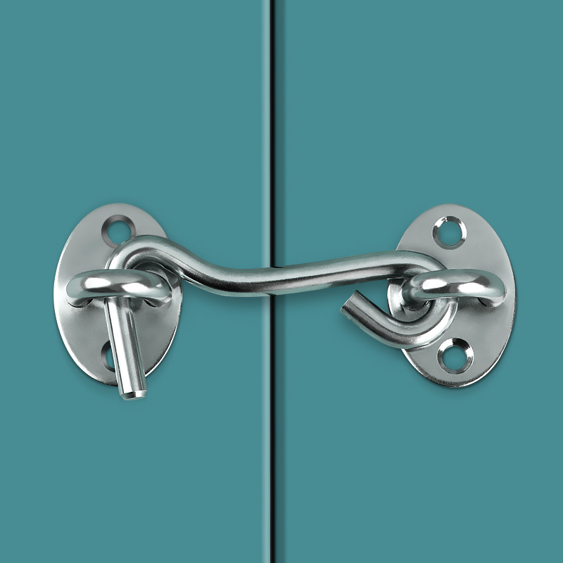 门栓插销门锁免打孔神器推拉移门锁扣不锈钢防盗卡扣简易锁门门扣 - 图0