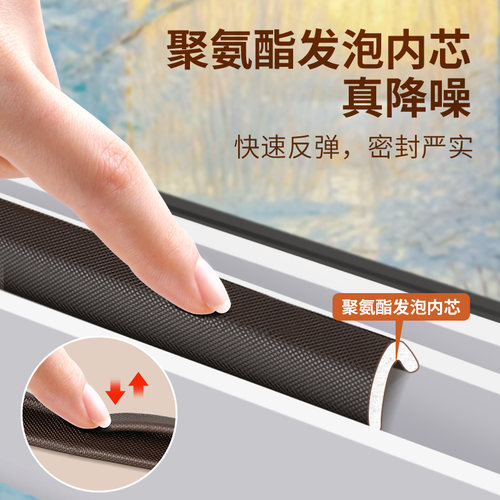 防盗门密封条防风隔音自粘型密封胶条门框缝窗户房门缝隙防撞胶条 - 图0