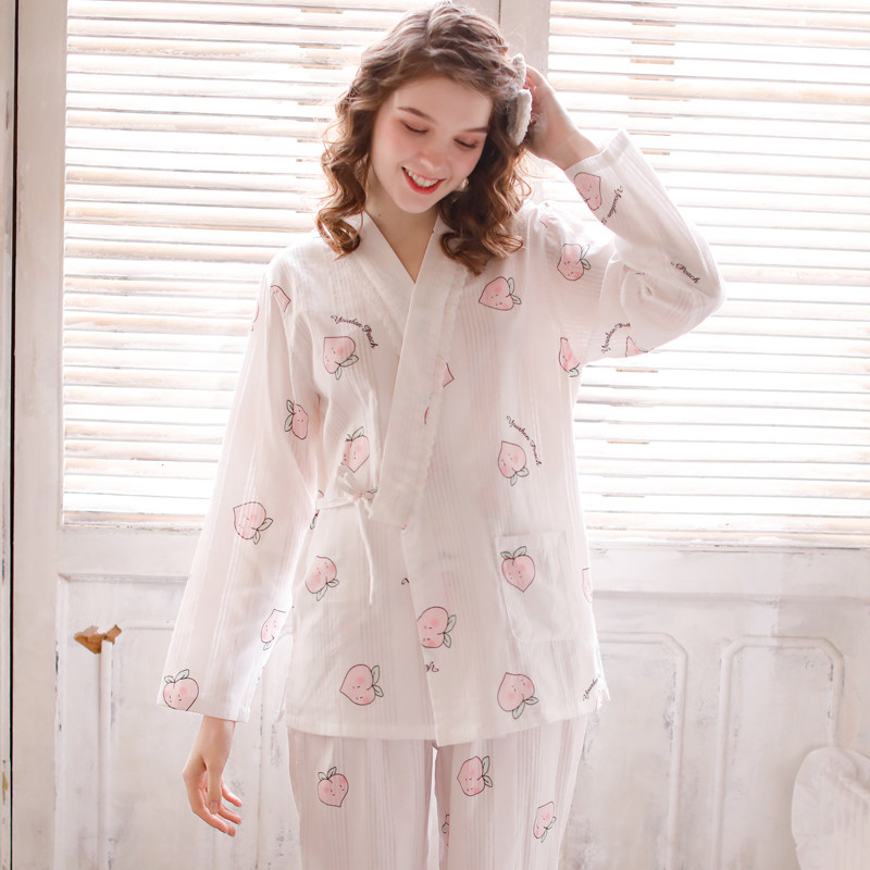 月子服夏季产后纯棉纱布喂奶睡衣 歌尔琪家居服套装