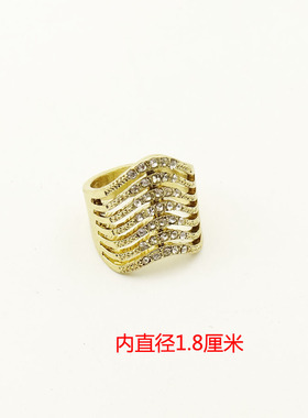 宝石素戒指欧美风格合金戒指