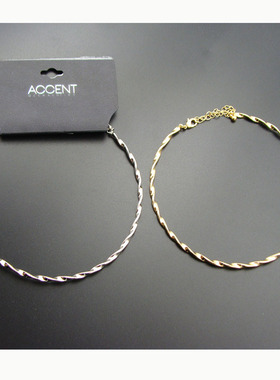 欧美热销金银两色螺纹男女款项圈