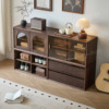 North American black walnut modular cabinet all solid wood bookcase storage display cabinet sideboard living room combination cabinet TV cabinet