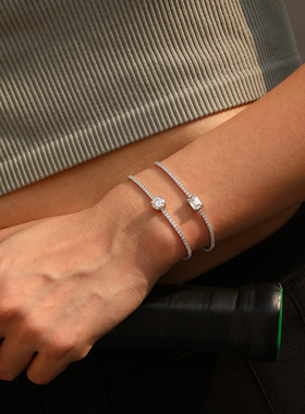 摩典S925纯银莫桑钻轻奢手链女