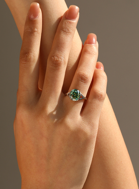 摩典莫桑钻S925银3克拉轻奢钻戒