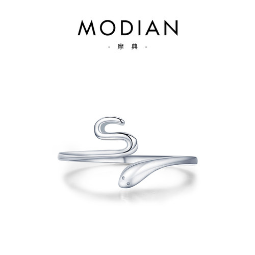 摩典通体s925银韩版气质个性蛇形戒指女时尚设计指环简约小蛇手饰 - 图3