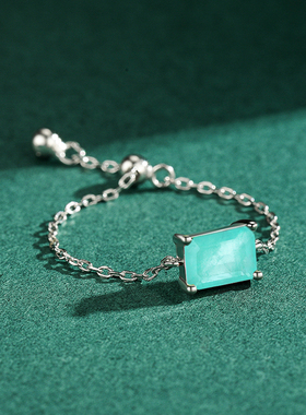 时尚个性风帕拉伊巴碧玺开口尾戒