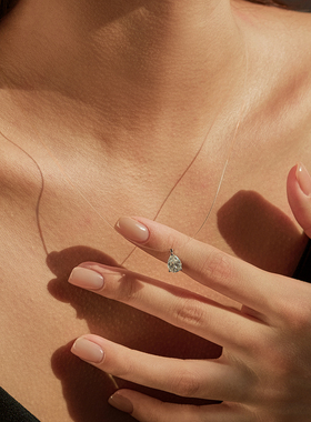 摩典莫桑钻S925纯银人鱼之泪项链