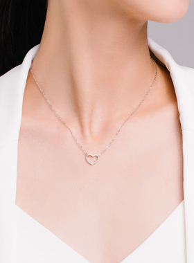爱心吊坠时尚风百搭银饰项链